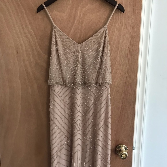 Adrianna Papell Blouson Beaded Gown - Picture 1 of 9